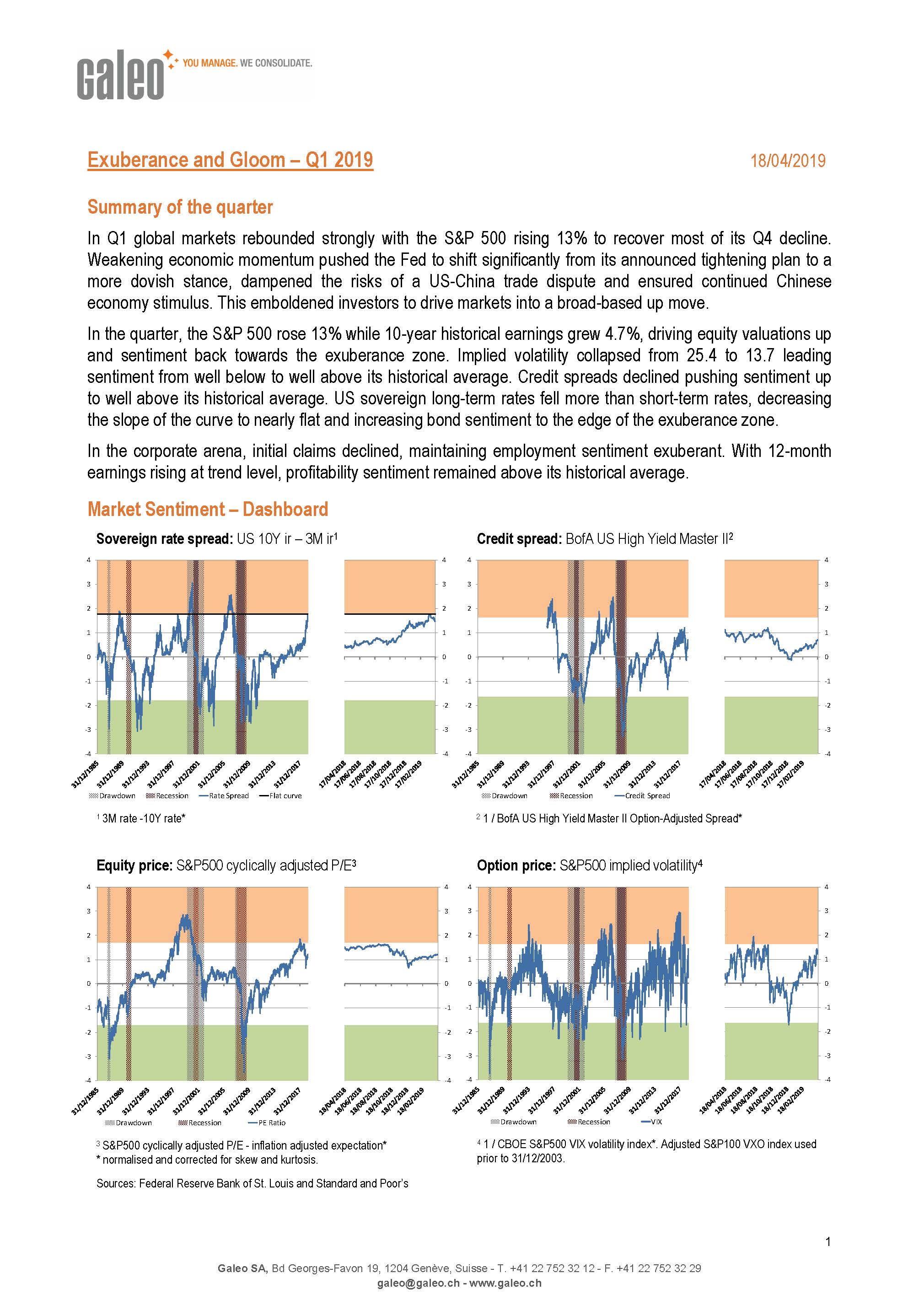Exuberance and Gloom - Q1 2019